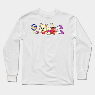 Cat at Sports with Volleyball Long Sleeve T-Shirt